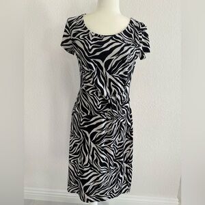 Zebra Print Short Sleeve Dress